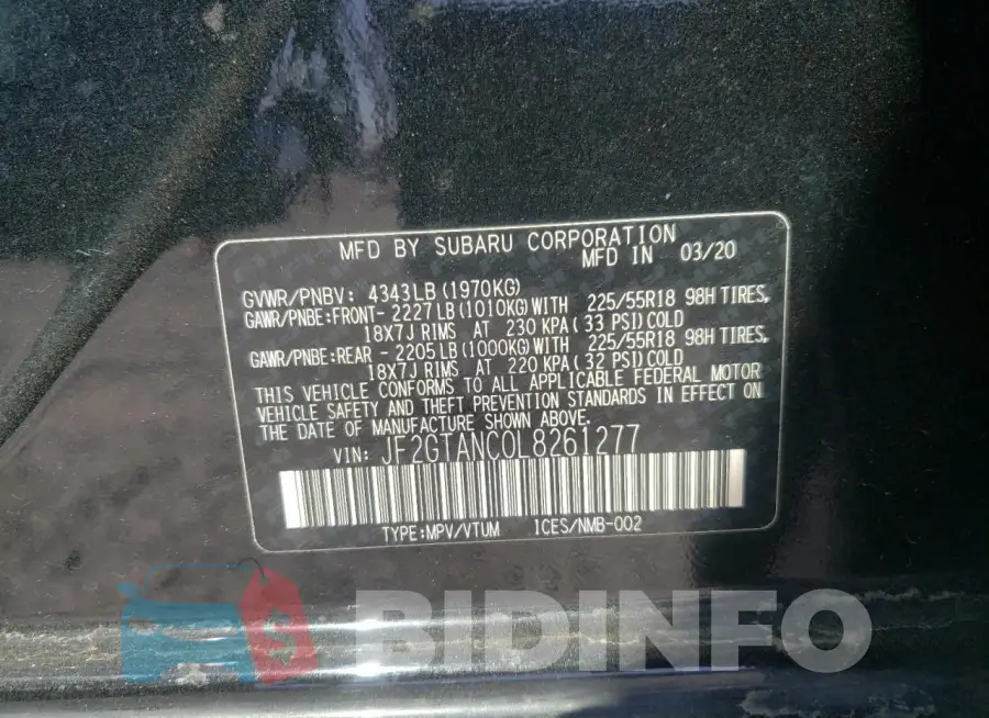 JF2GTANC0L8261277 Photo# 14