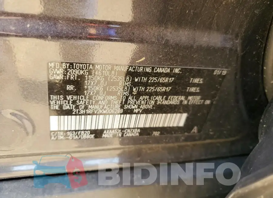 2T3H1RFV2KW006288 Photo# 13