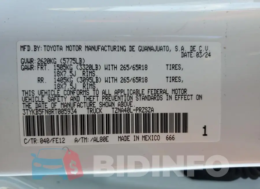 3TYKB5FN8RT005934 Photo# 13
