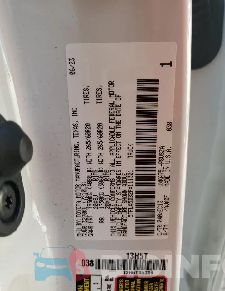 5TFLA5DB2PX111301 Photo# 12
