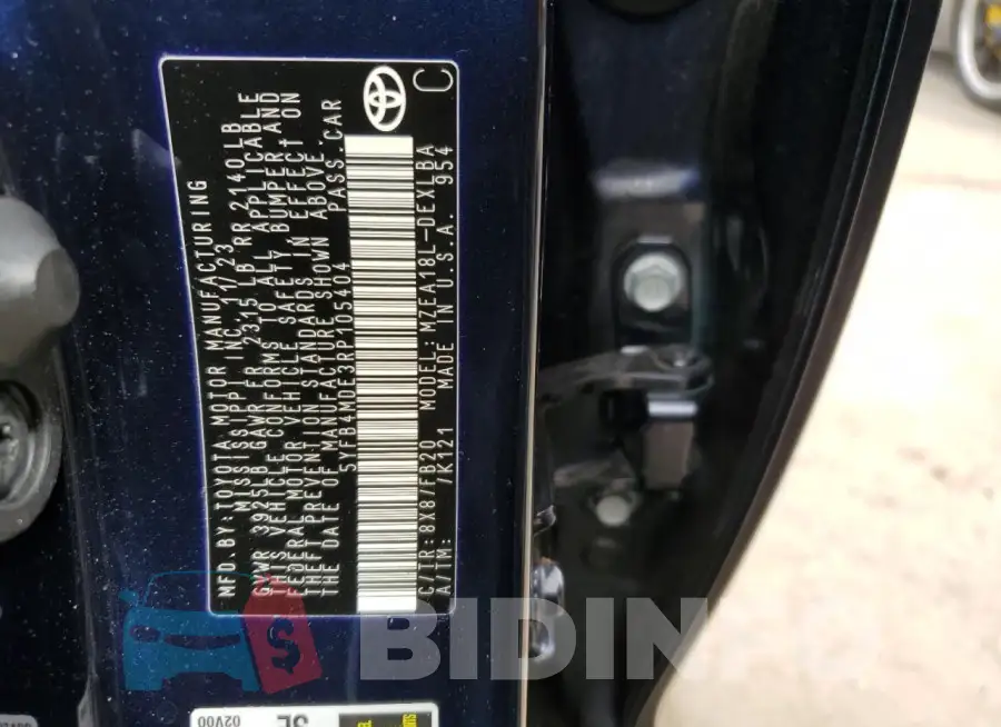 5YFB4MDE3RP105404 Photo# 12