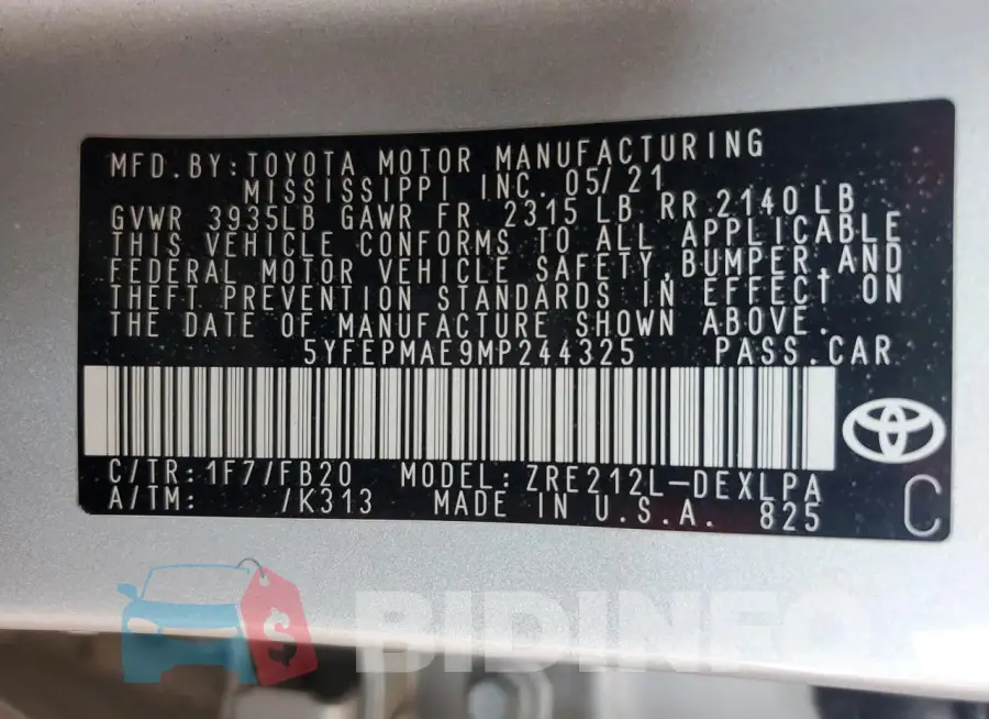 5YFEPMAE9MP244325 Photo# 12