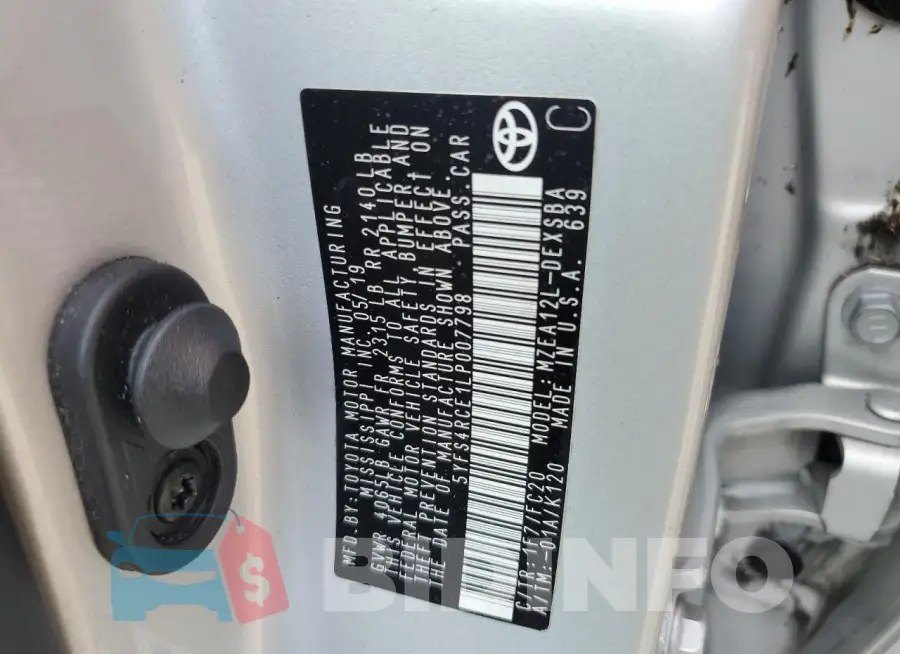 5YFS4RCE1LP007798 Photo# 13
