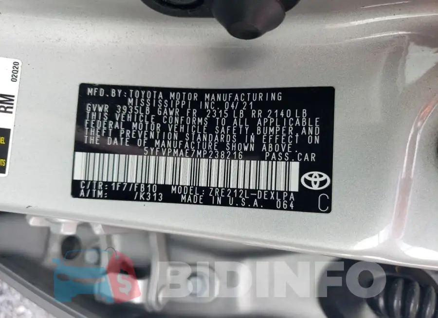 5YFVPMAE7MP238216 Photo# 12