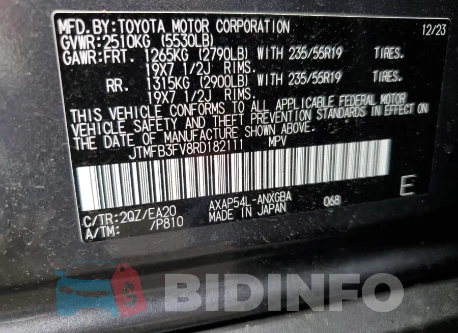 JTMFB3FV8RD182111 Photo# 13