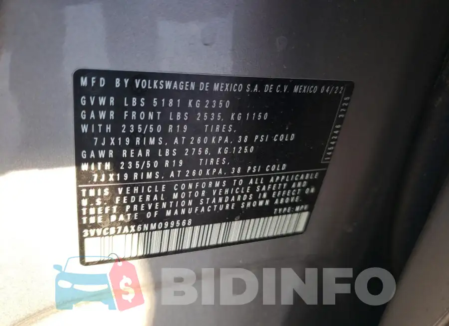 3VVCB7AX6NM099568 Photo# 14