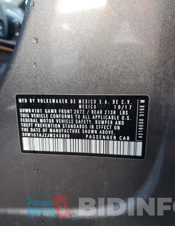 3VW167AJ2JM243890 Photo# 13