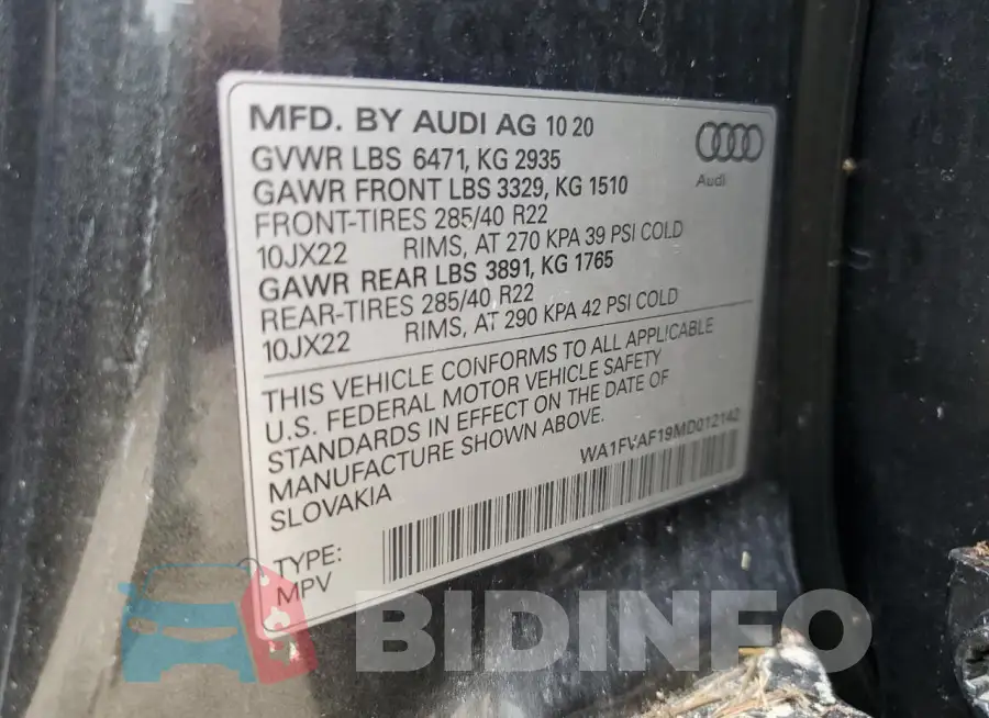WA1FVAF19MD012142 Photo# 14