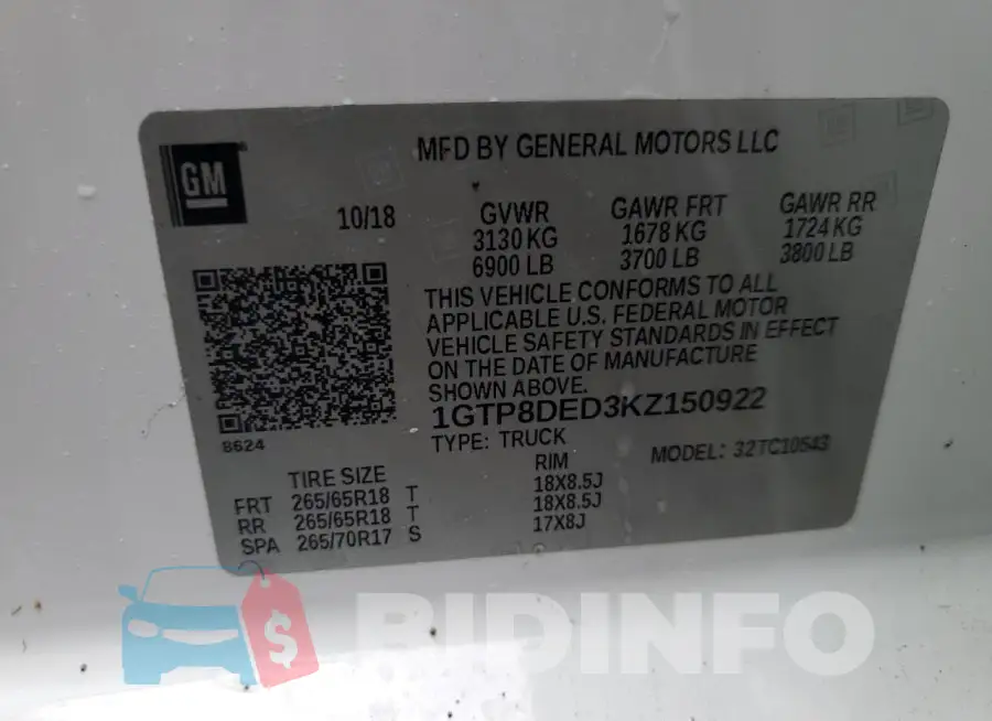 1GTP8DED3KZ150922 Photo# 13