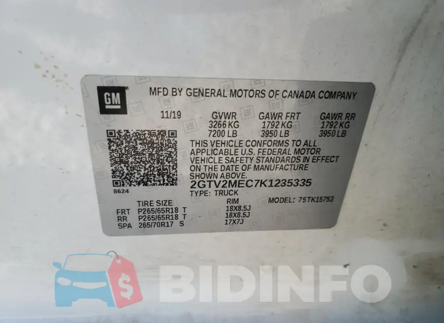 2GTV2MEC7K1235335 Photo# 12