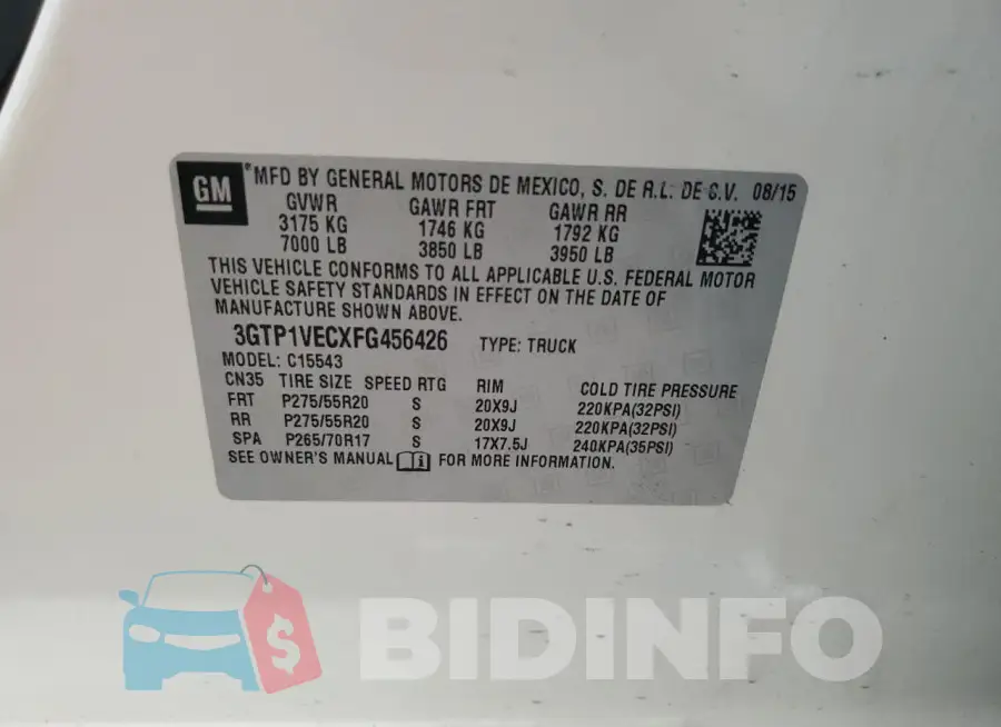 3GTP1VECXFG456426 Photo# 13