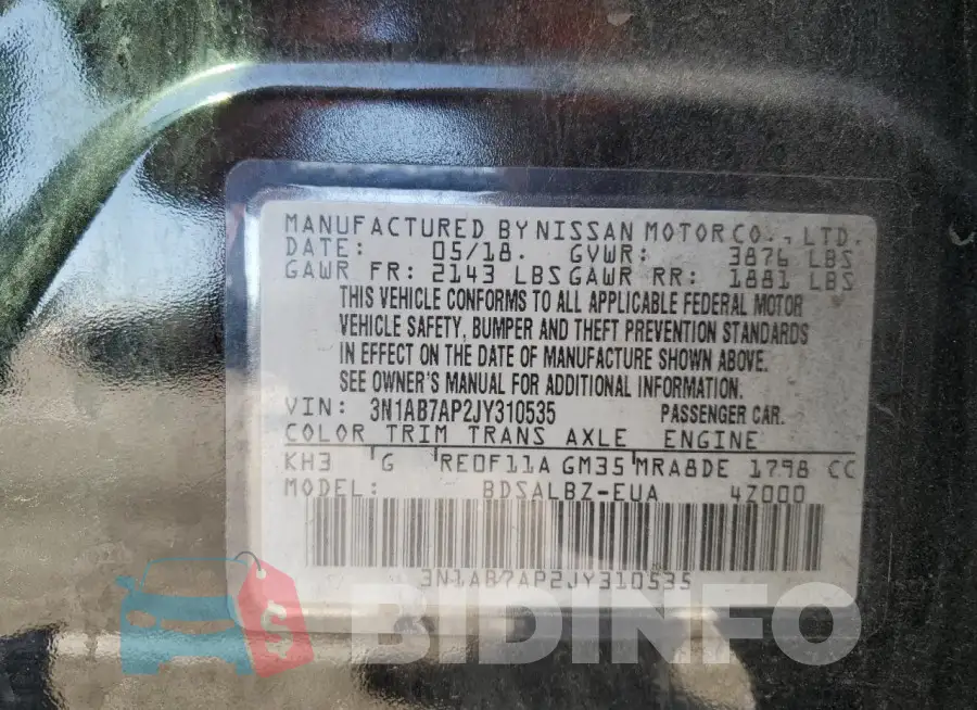 3N1AB7AP2JY310535 Photo# 12