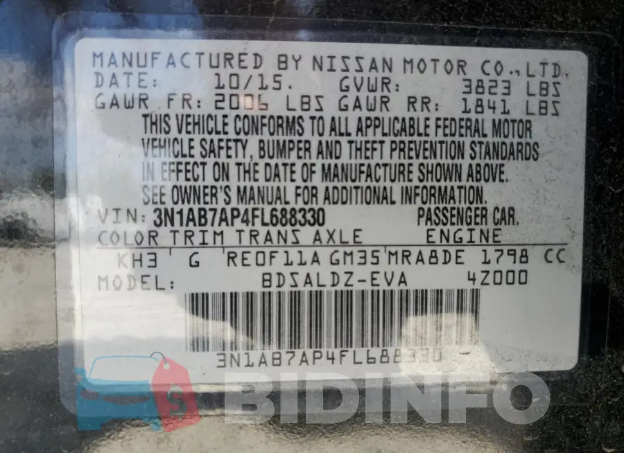 3N1AB7AP4FL688330 Photo# 13