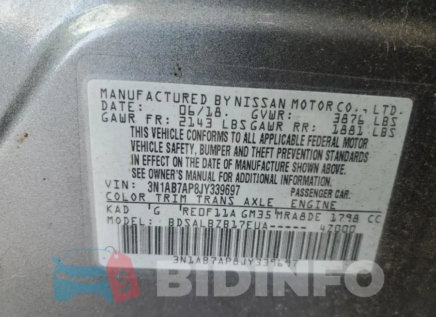3N1AB7AP8JY339697 Photo# 12