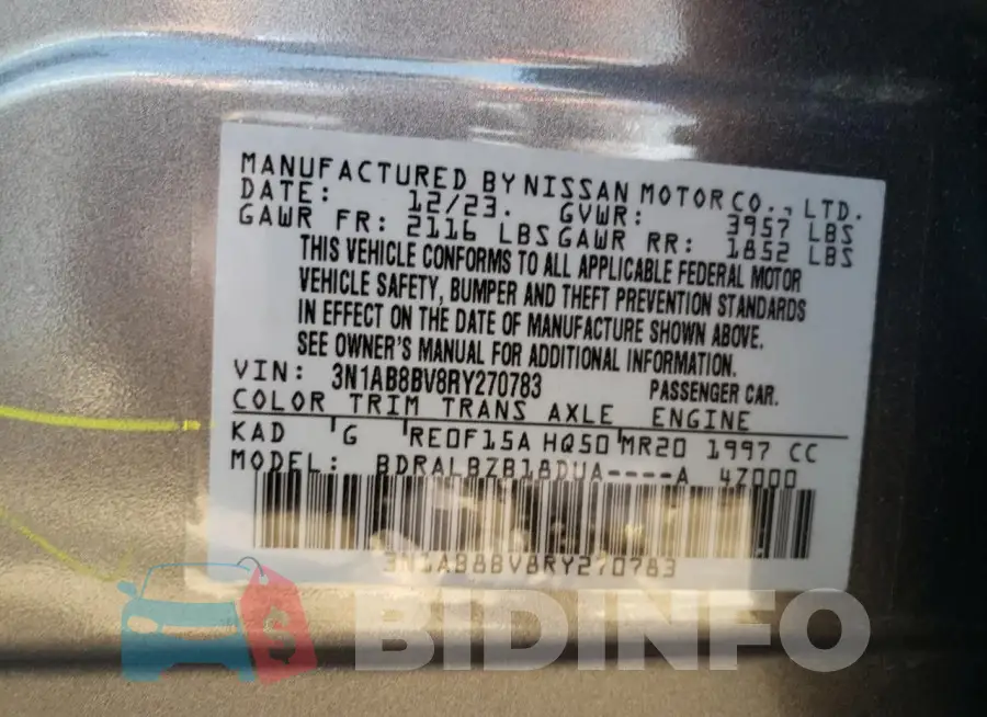 3N1AB8BV8RY270783 Photo# 13