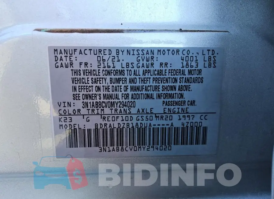 3N1AB8CV0MY294020 Photo# 12