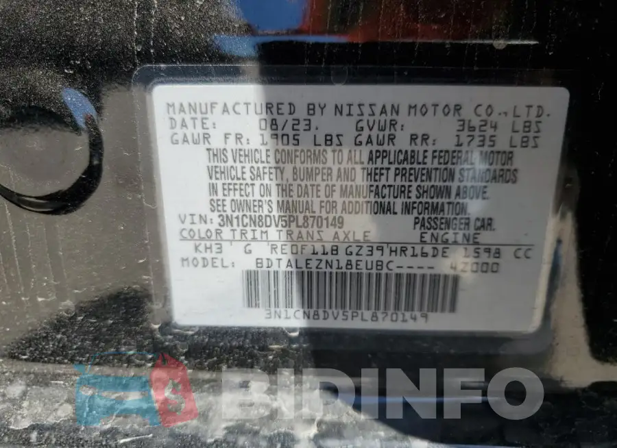 3N1CN8DV5PL870149 Photo# 12