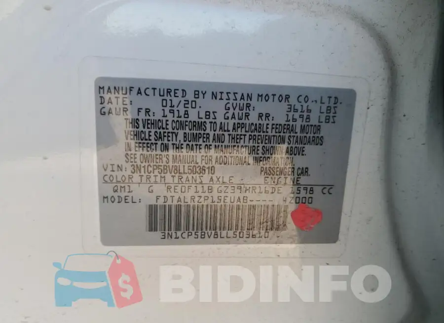 3N1CP5BV8LL503610 Photo# 13