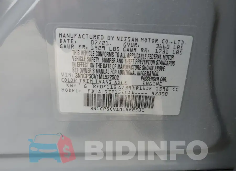 3N1CP5CV1ML522502 Photo# 13