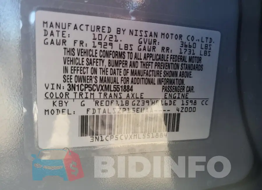 3N1CP5CVXML551884 Photo# 13