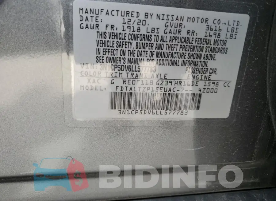 3N1CP5DV6LL577783 Photo# 13