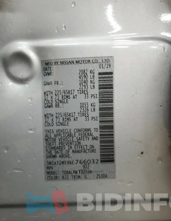 5N1AT2MT4KC766032 Photo# 13