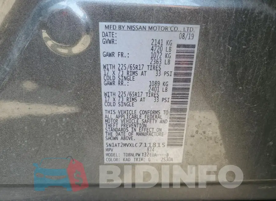 5N1AT2MVXLC711815 Photo# 13