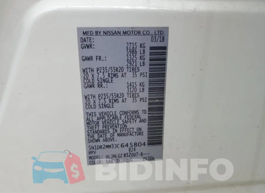 5N1DR2MM3JC645804 Photo# 13