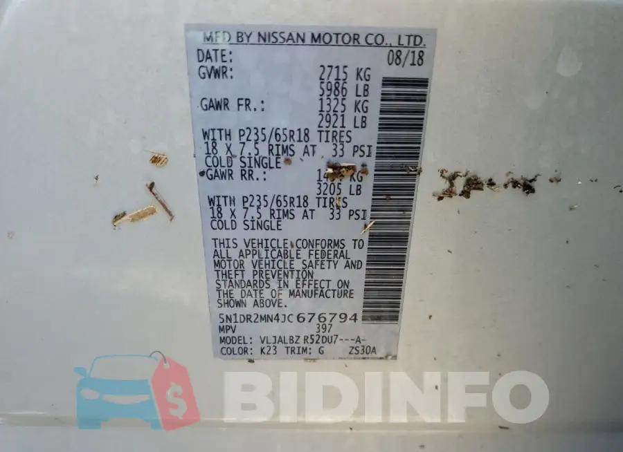 5N1DR2MN4JC676794 Photo# 14