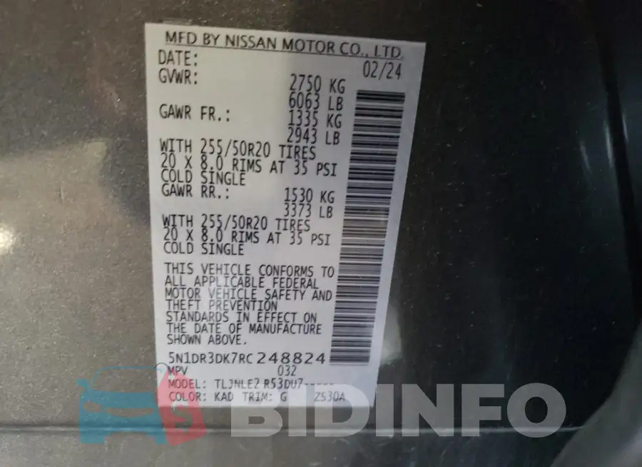 5N1DR3DK7RC248824 Photo# 13