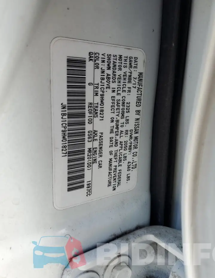 JN1BJ1CP9HW018271 Photo# 14