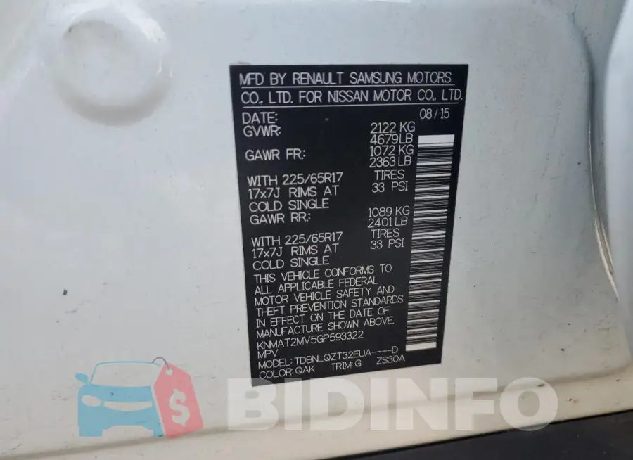 KNMAT2MV5GP593322 Photo# 13