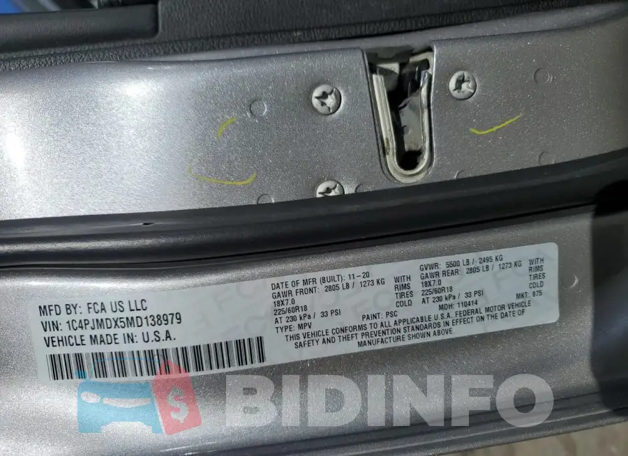 1C4PJMDX5MD138979 Photo# 13