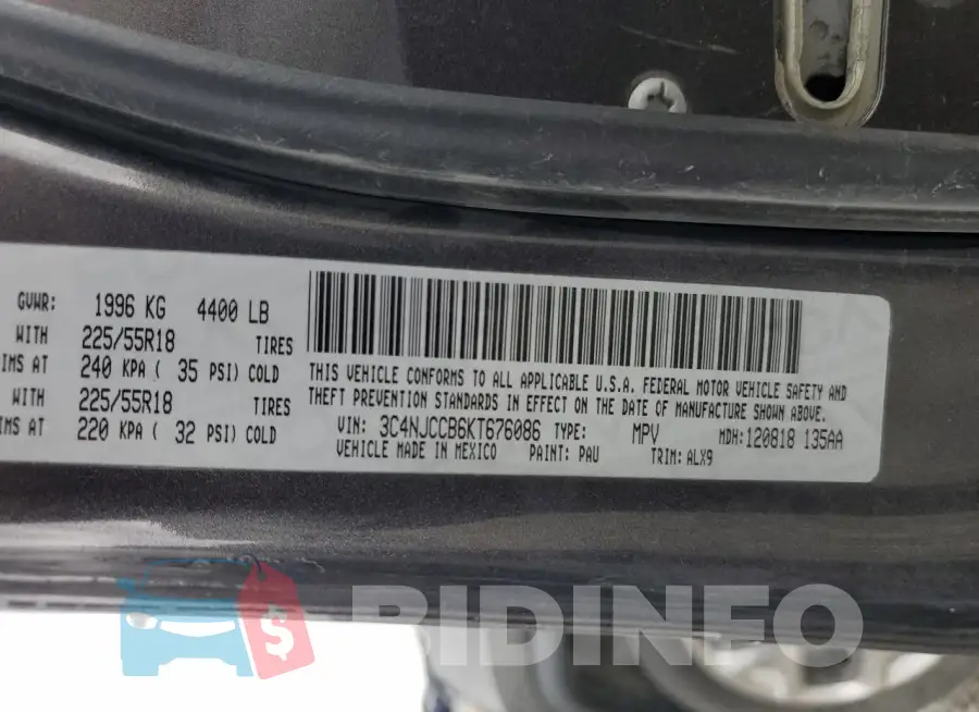 3C4NJCCB6KT676086 Photo# 13