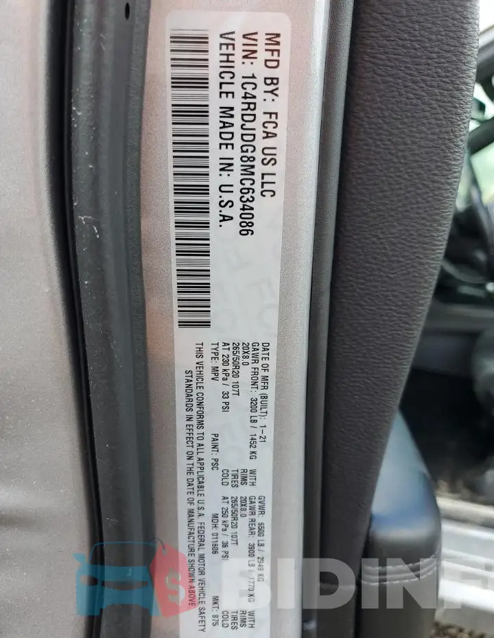 1C4RDJDG8MC634086 Photo# 14