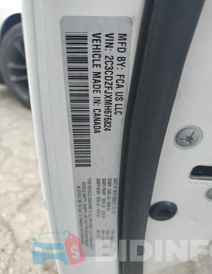 2C3CDZFJXMH676824 Photo# 12