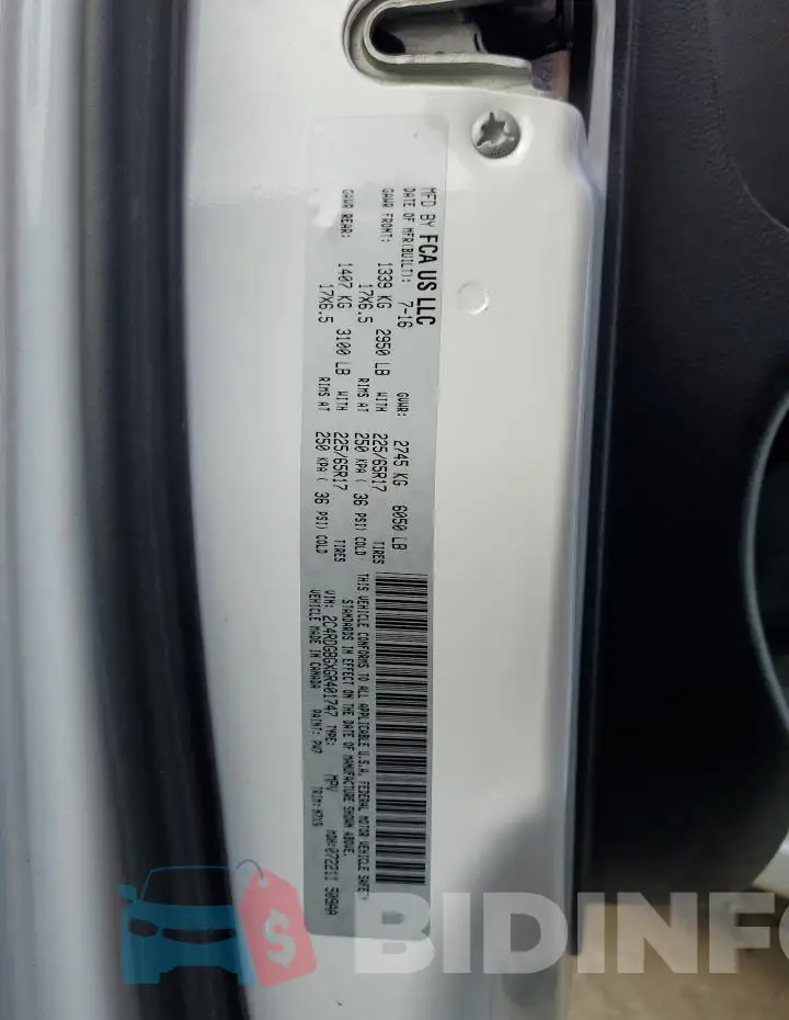 2C4RDGBGXGR401747 Photo# 14
