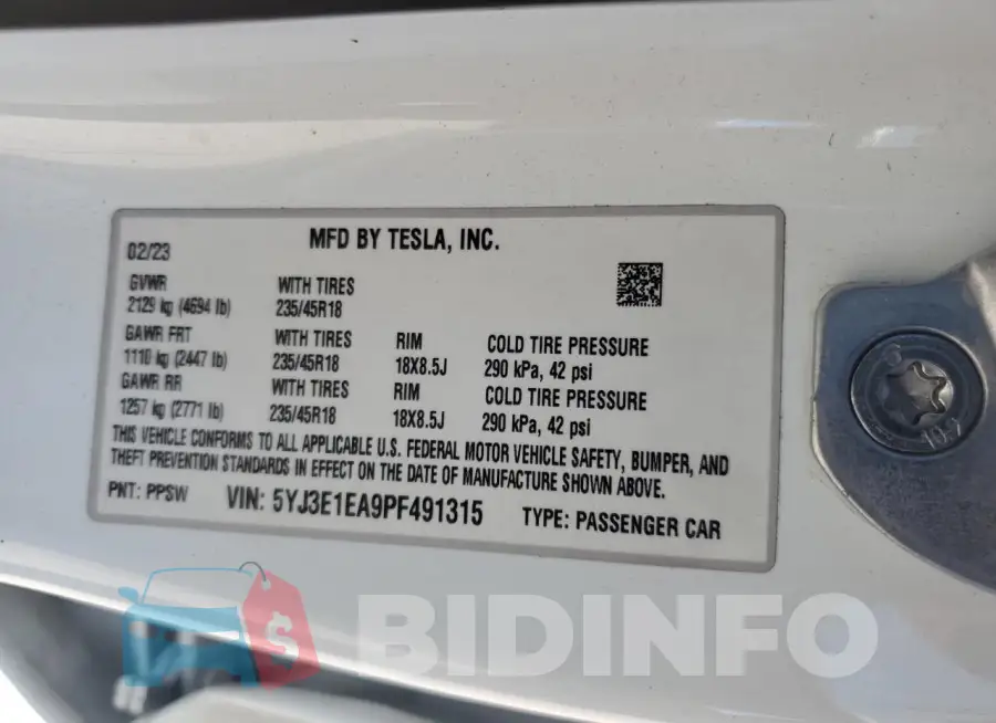 5YJ3E1EA9PF491315 Photo# 12