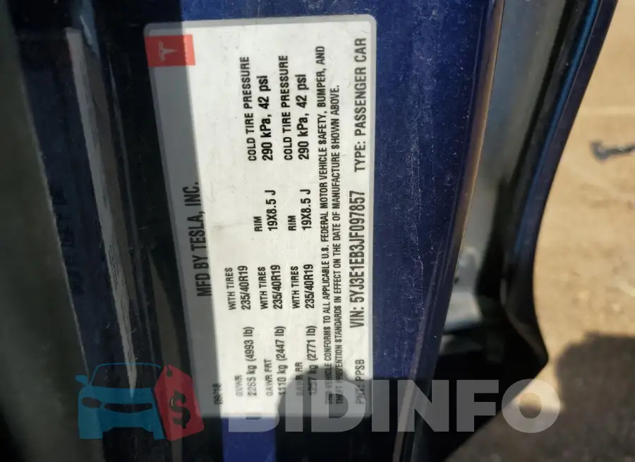 5YJ3E1EB3JF097857 Photo# 12