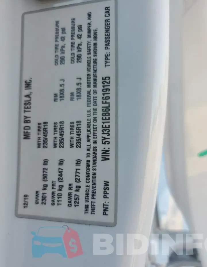 5YJ3E1EB6LF619125 Photo# 12
