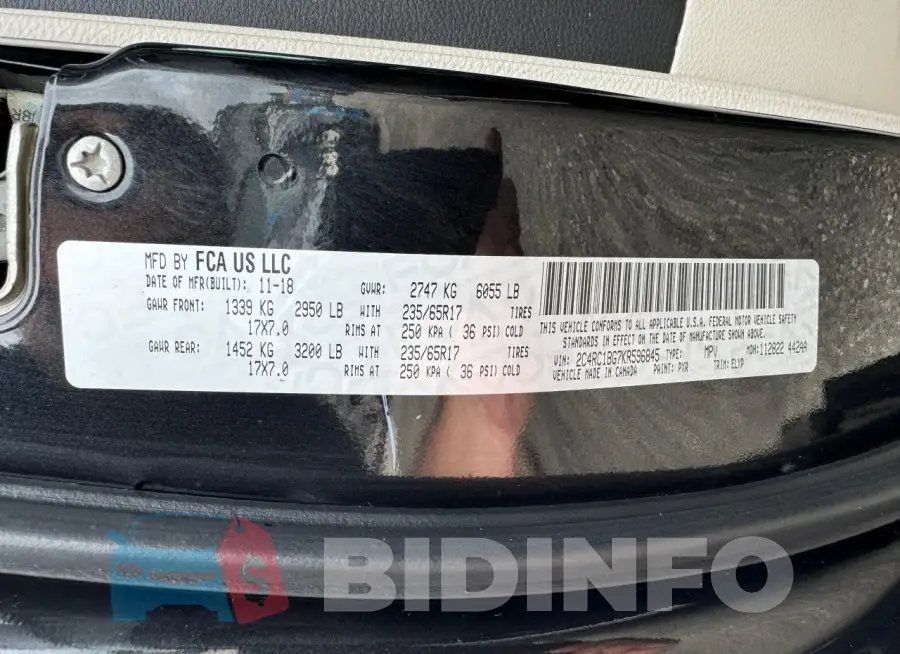 2C4RC1BG7KR596845 Photo# 15