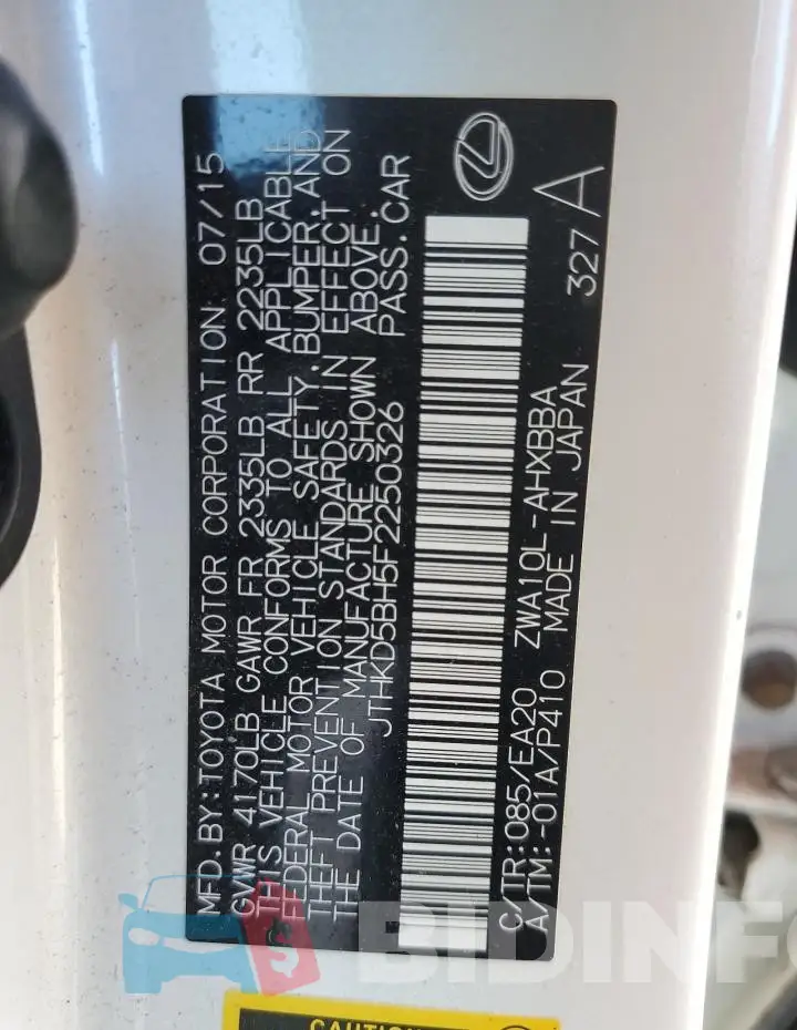 JTHKD5BH5F2250326 Photo# 12