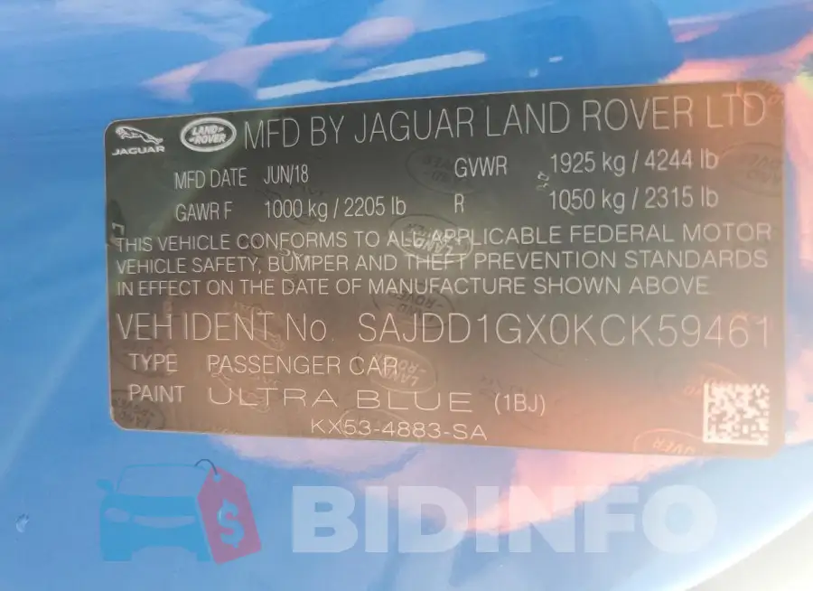 SAJDD1GX0KCK59461 Photo# 12