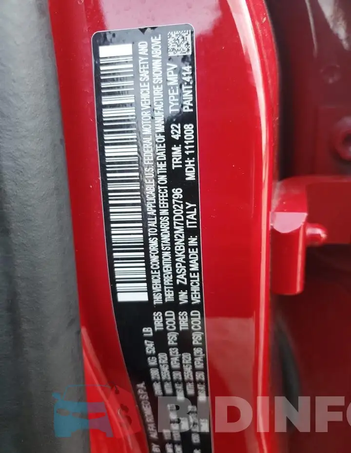ZASPAKBN2M7D02796 Photo# 13