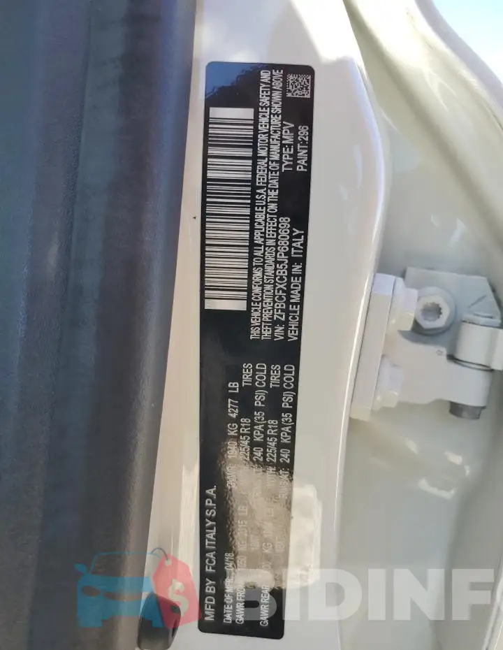 ZFBCFXCB5JP680698 Photo# 12