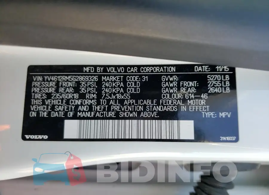 YV4612RM5G2869326 Photo# 13