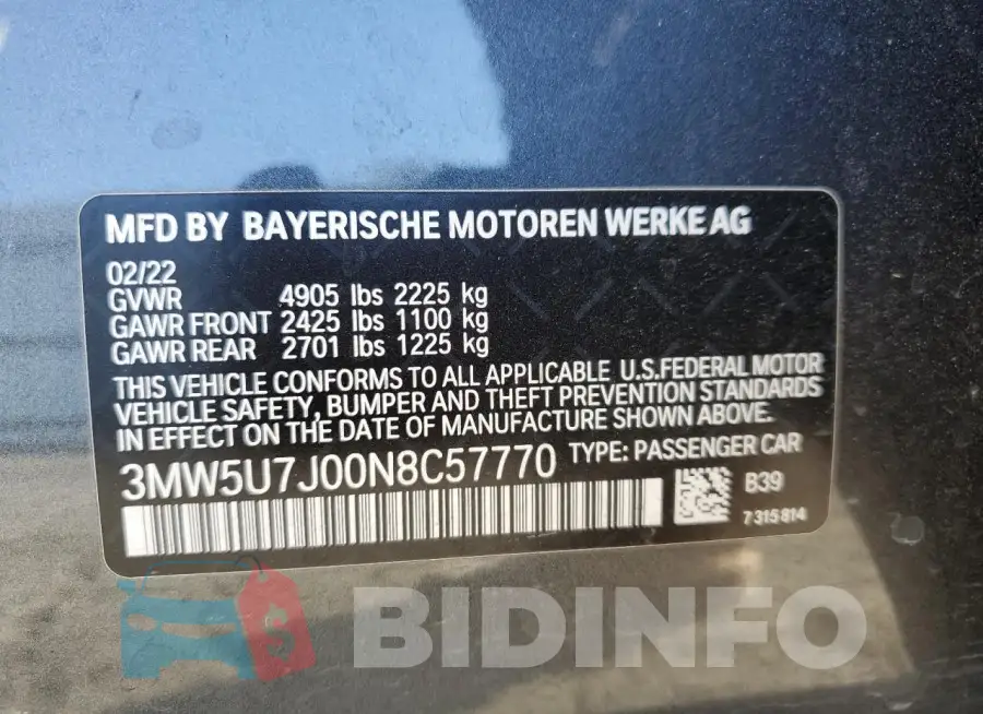 3MW5U7J00N8C57770 Photo# 13