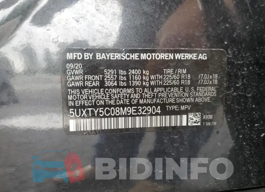 5UXTY5C08M9E32904 Photo# 13