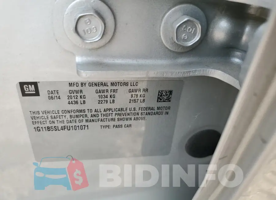 1G11B5SL4FU101071 Photo# 13