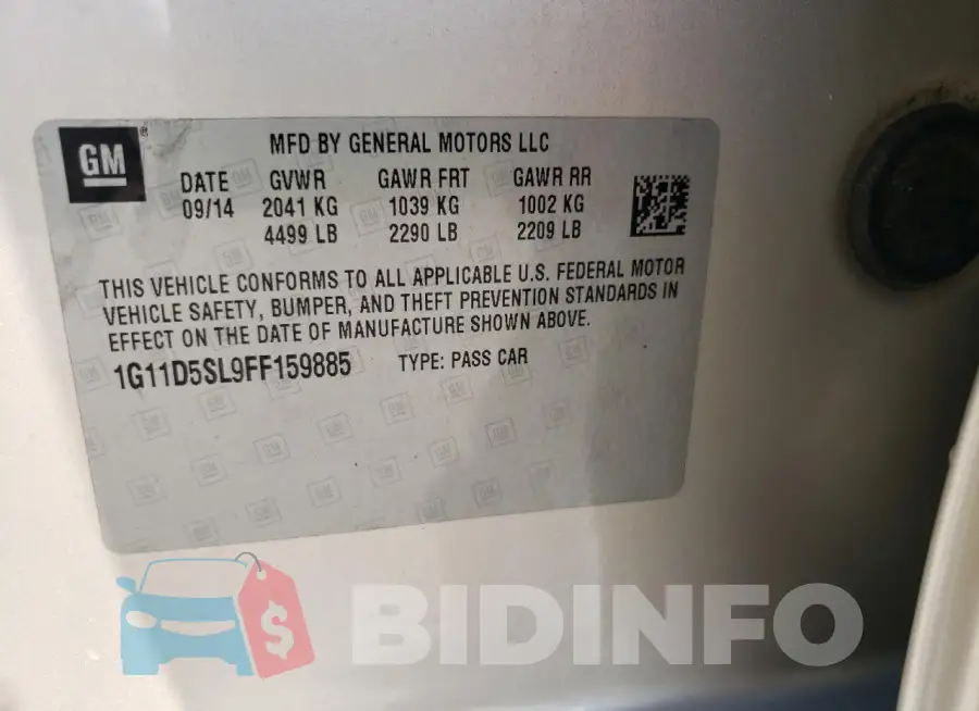 1G11D5SL9FF159885 Photo# 13